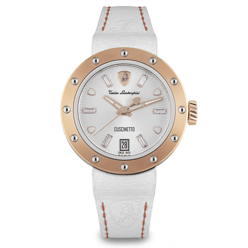 Tonino Lamborghini Cuscinetto Ladies White Watch