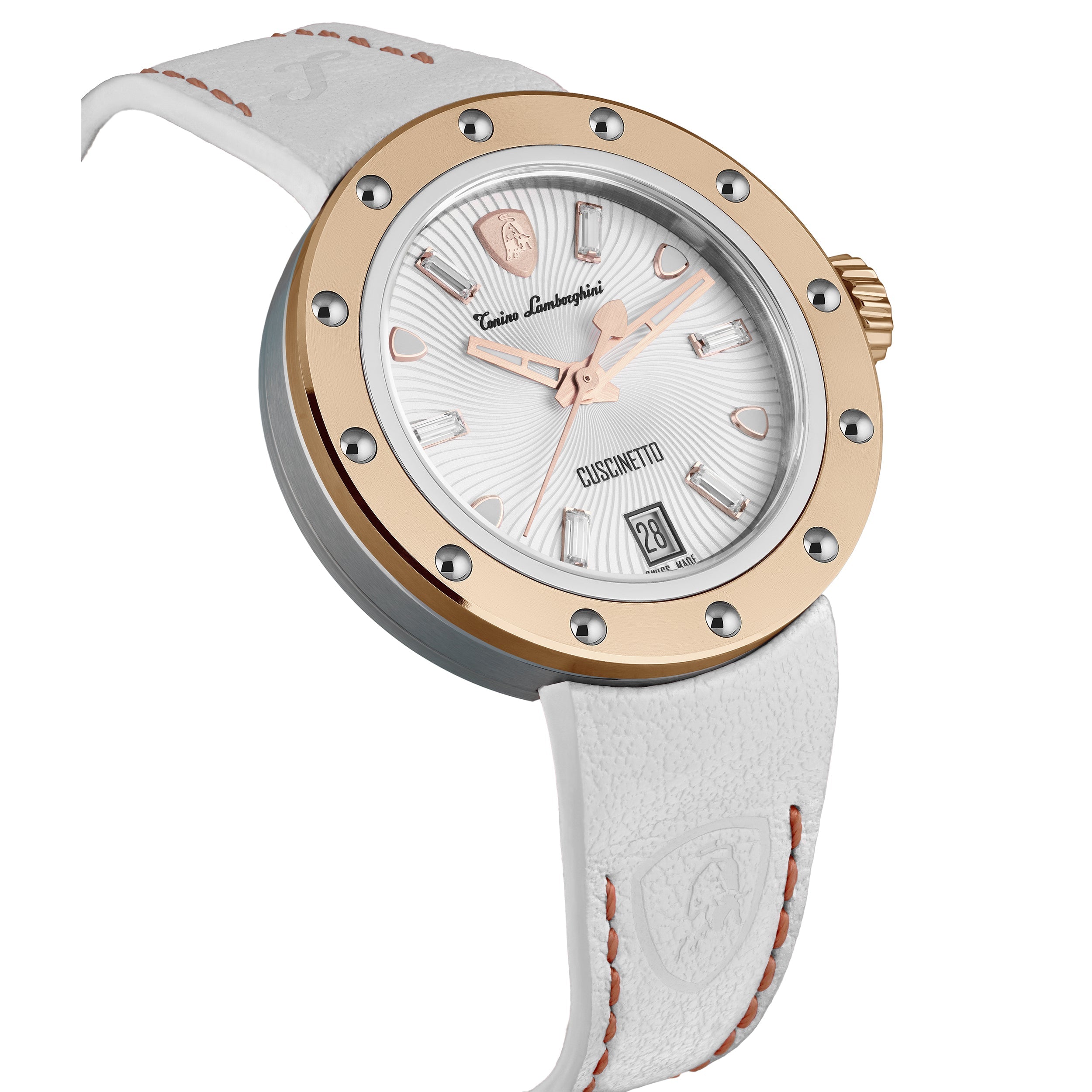 Tonino Lamborghini Cuscinetto Ladies White Watch