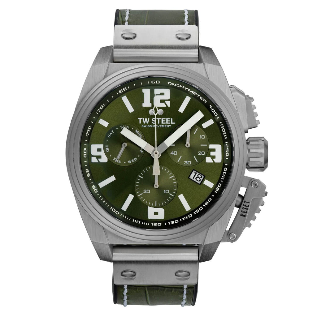 TW Steel Watch Swiss Canteen Chronograph Green