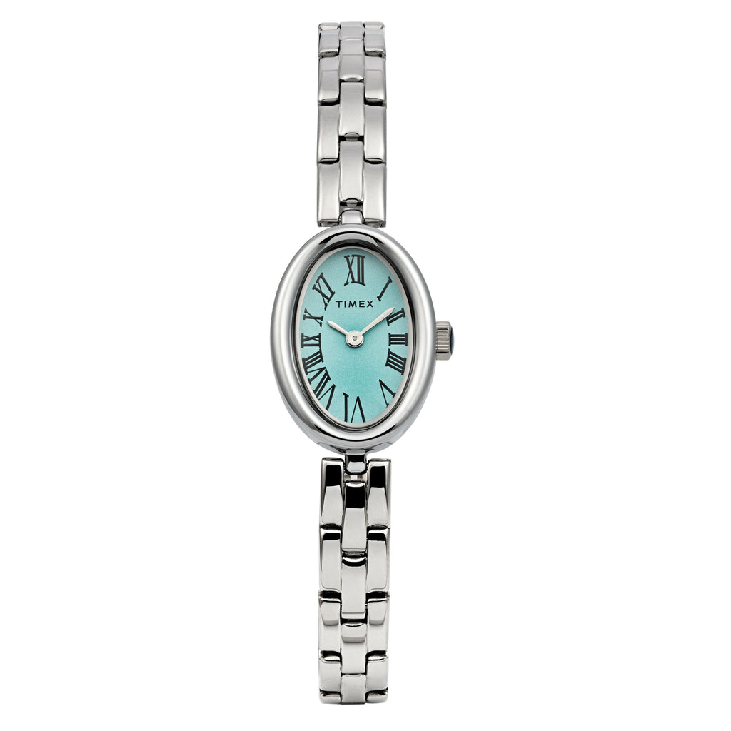 Cavatina Silver-tone Case and Bracelet with Aquamarine Dial