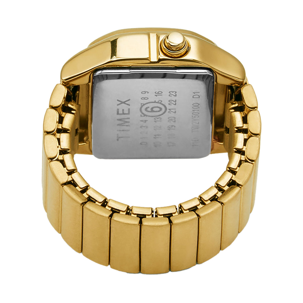 MM6 Gold Tone Digital Ring Watch S/M