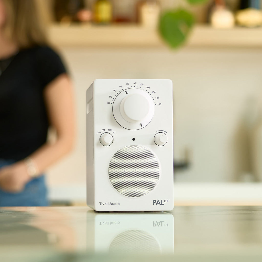 Tivoli Audio PAL BT Bluetooth FM Portable Radio and Speaker - Gen 3 (White)