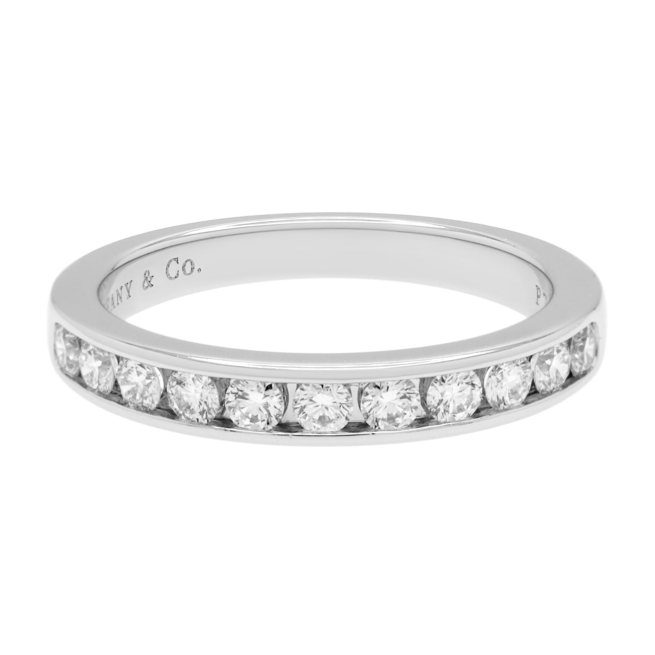 Tiffany & Co. Platin Diamant 3mm halbkreisförmiger Ehering