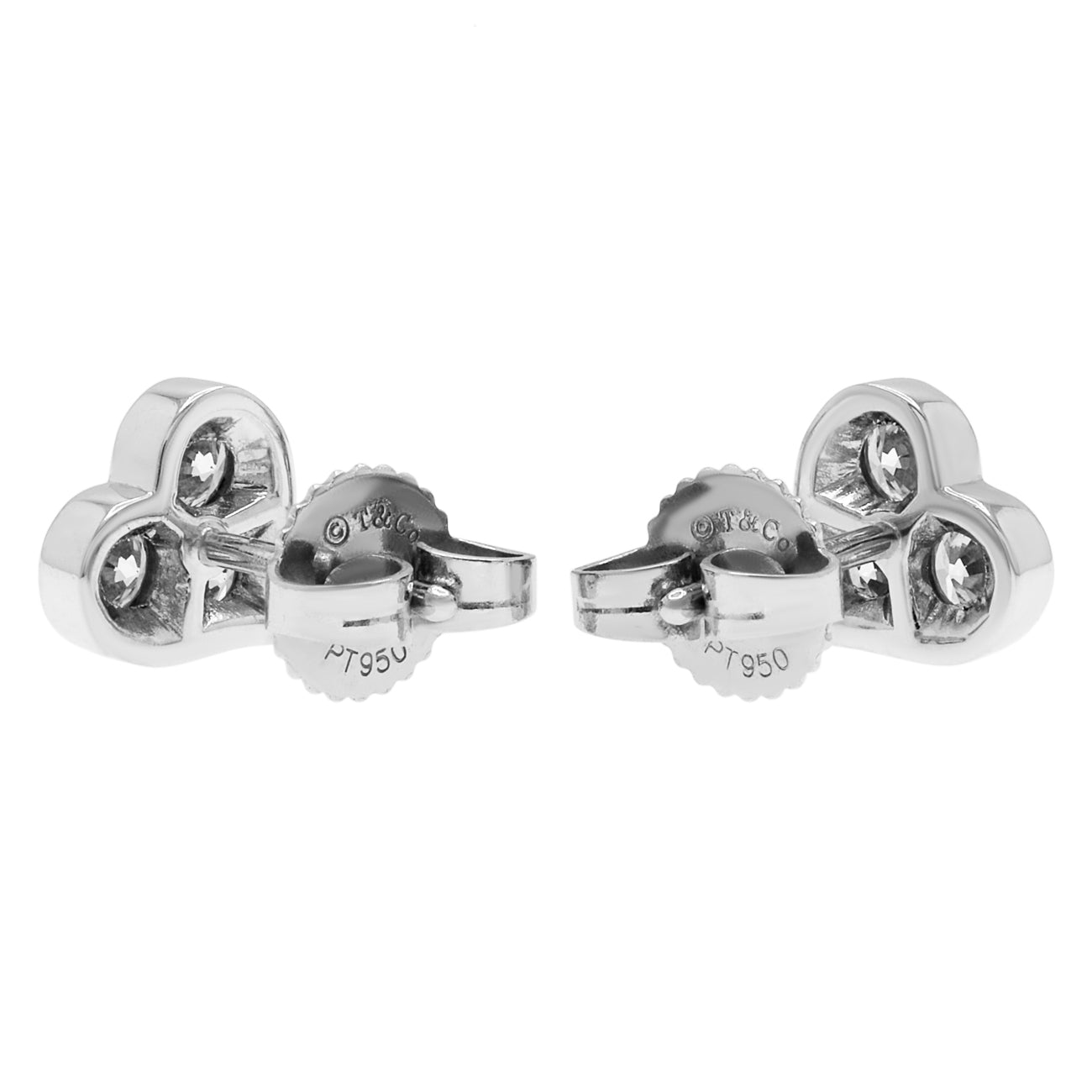 Tiffany & Co. 950 Platin Diamant Herz Ohrstecker