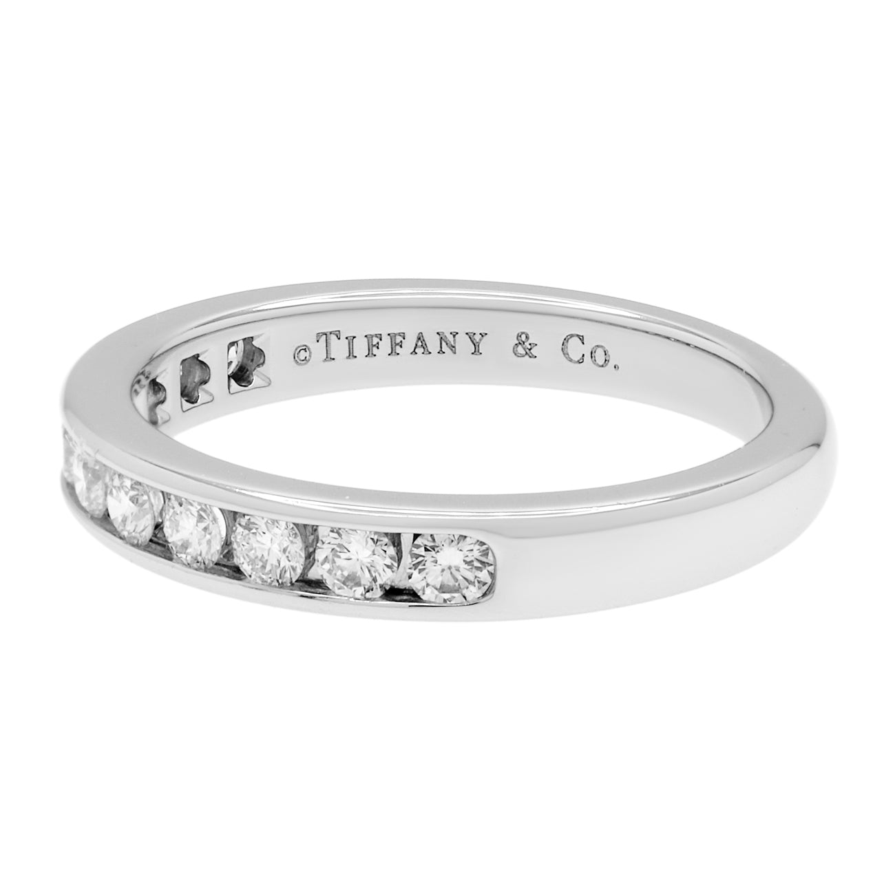 Tiffany & Co. Platin Diamant 3mm halbkreisförmiger Ehering