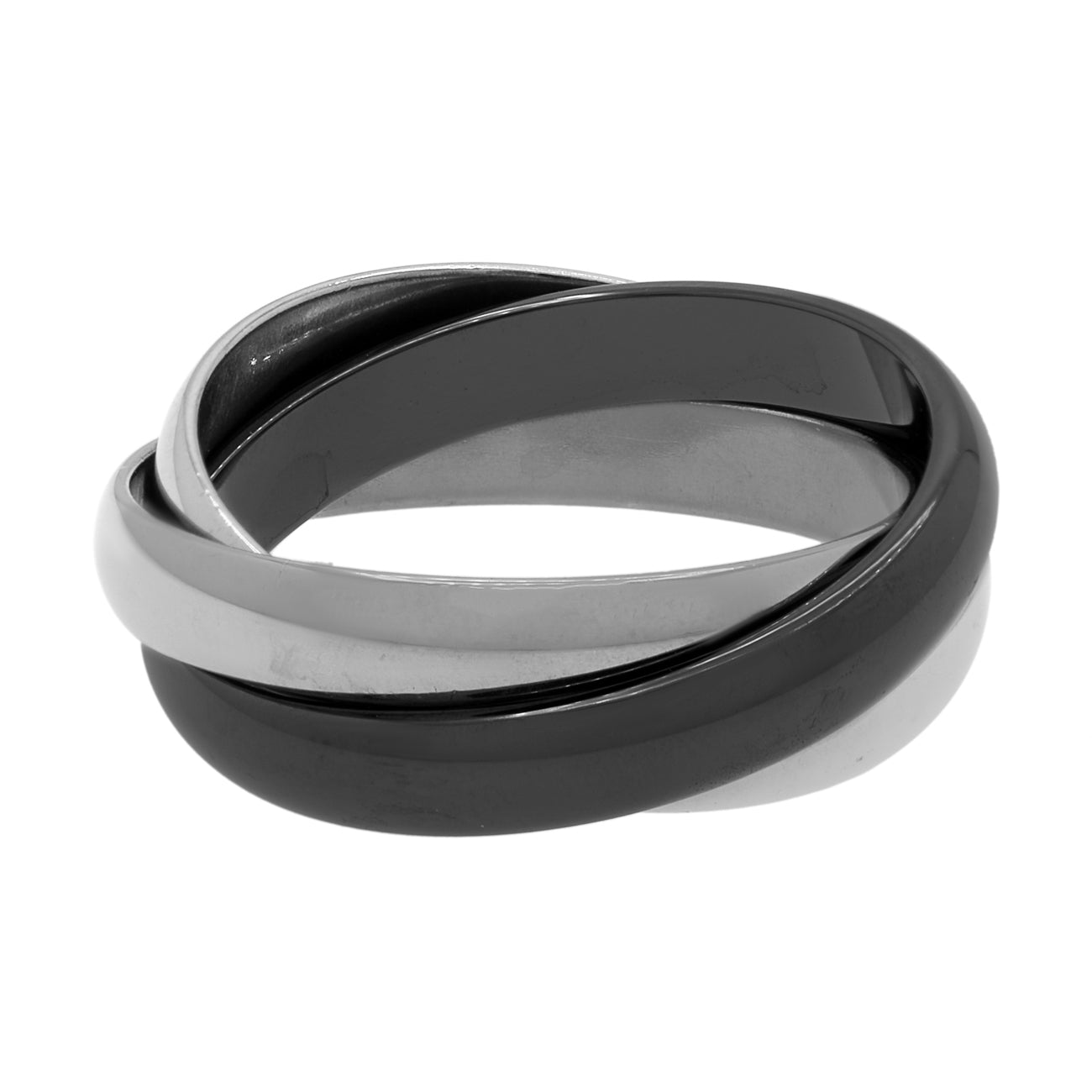 Cartier Trinity Ring aus 18K Weißgold und Keramik