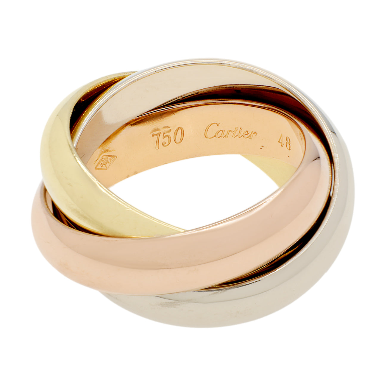 Cartier 18K Rosé-, Gelb- und Weißgold Großer Trinity Ring