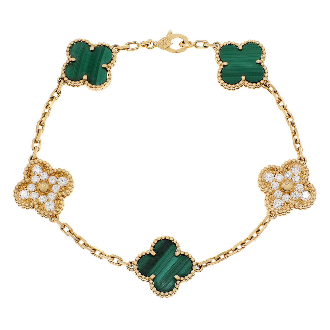Van Cleef & Arpels 18K Gelbgold 5 Motifs Vintage Alhambra Armband