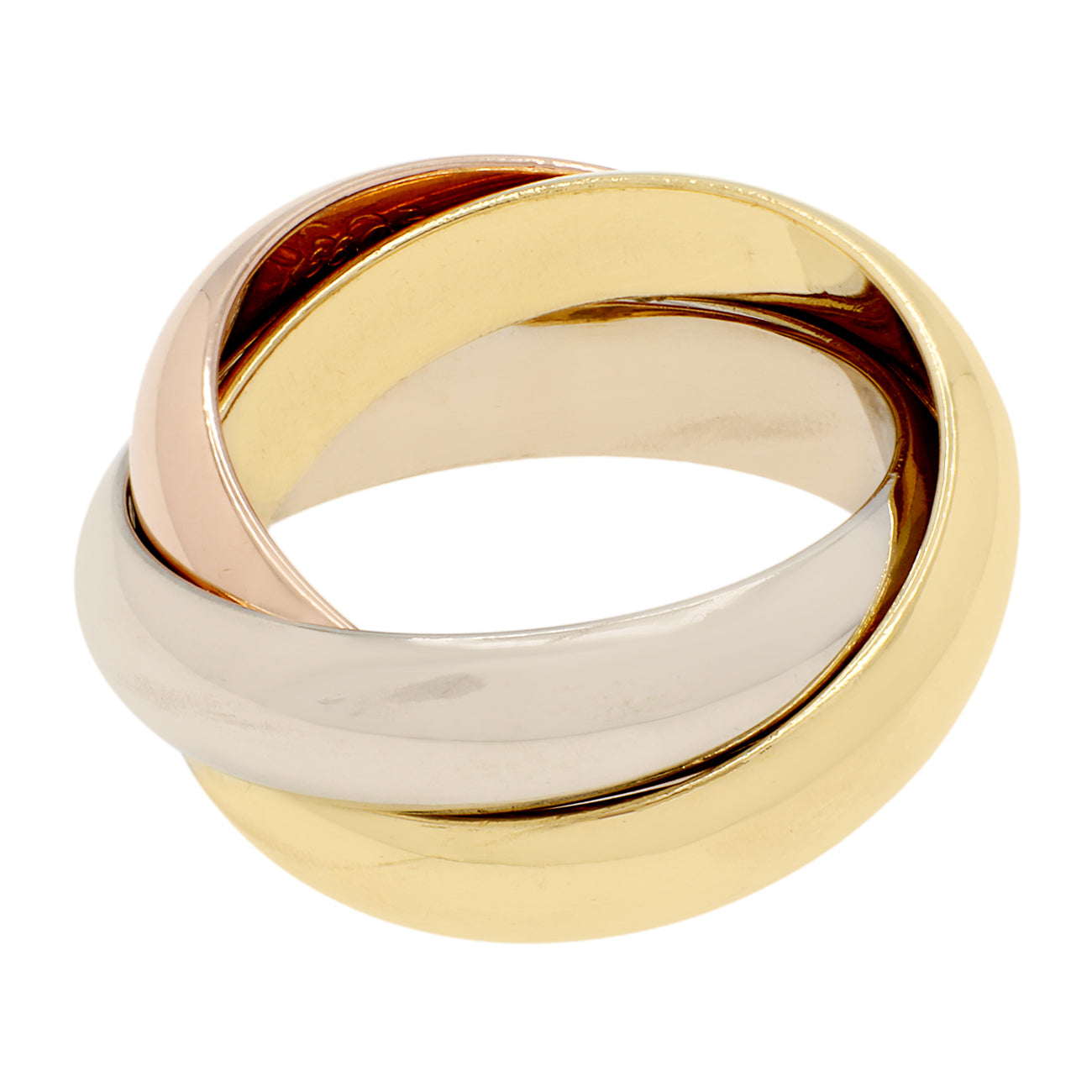 Cartier 18K Rosé-, Gelb- und Weißgold Großer Trinity Ring