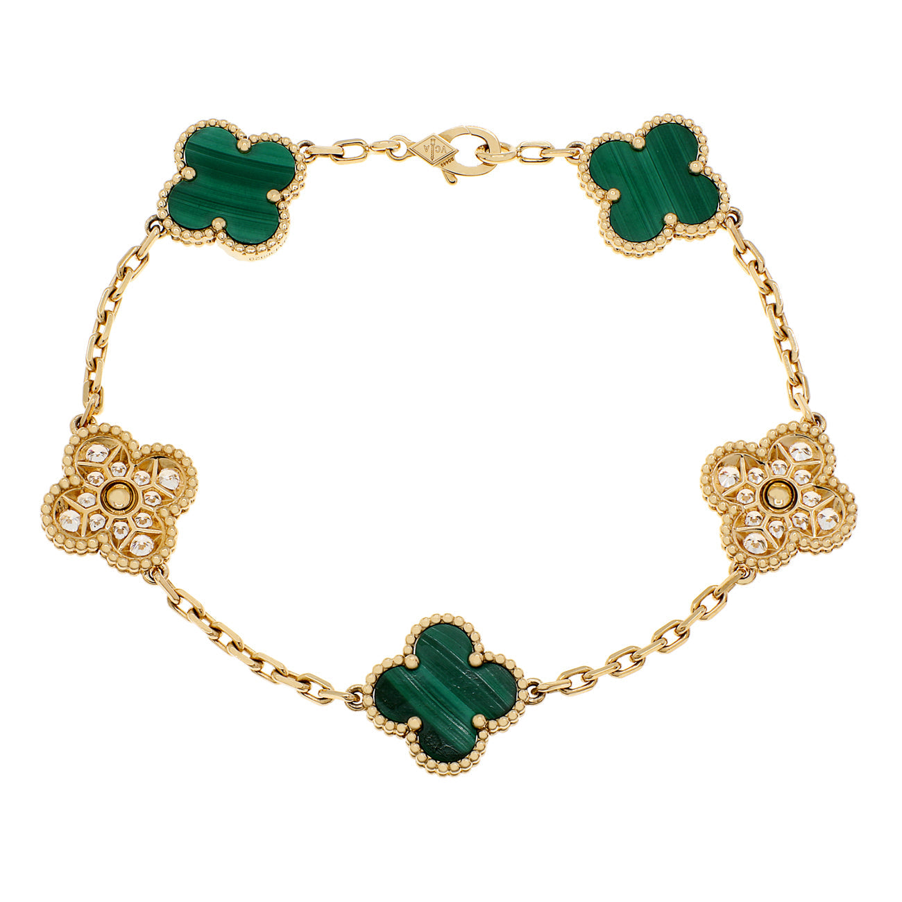Van Cleef & Arpels 18K Gelbgold 5 Motifs Vintage Alhambra Armband