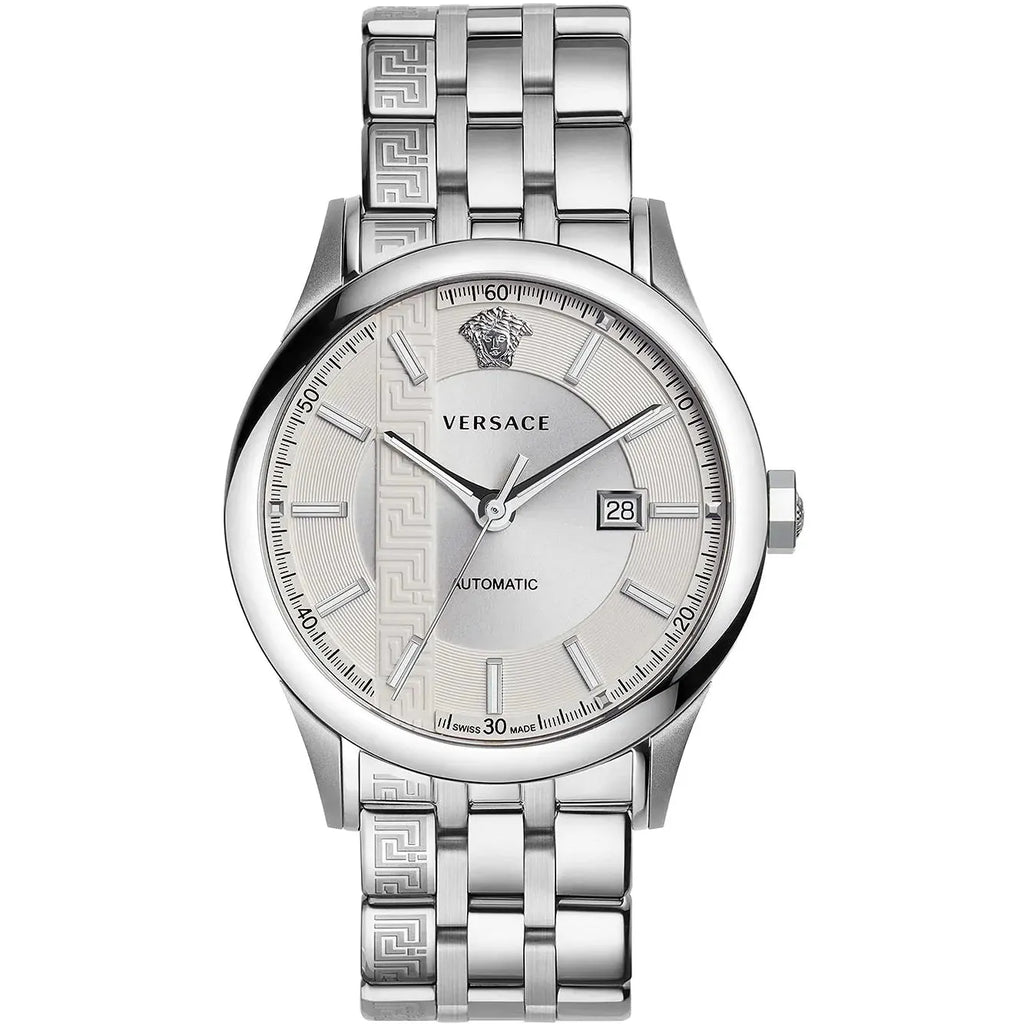 Versace Men's Watch Aiakos 44mm Automatic White Bracelet