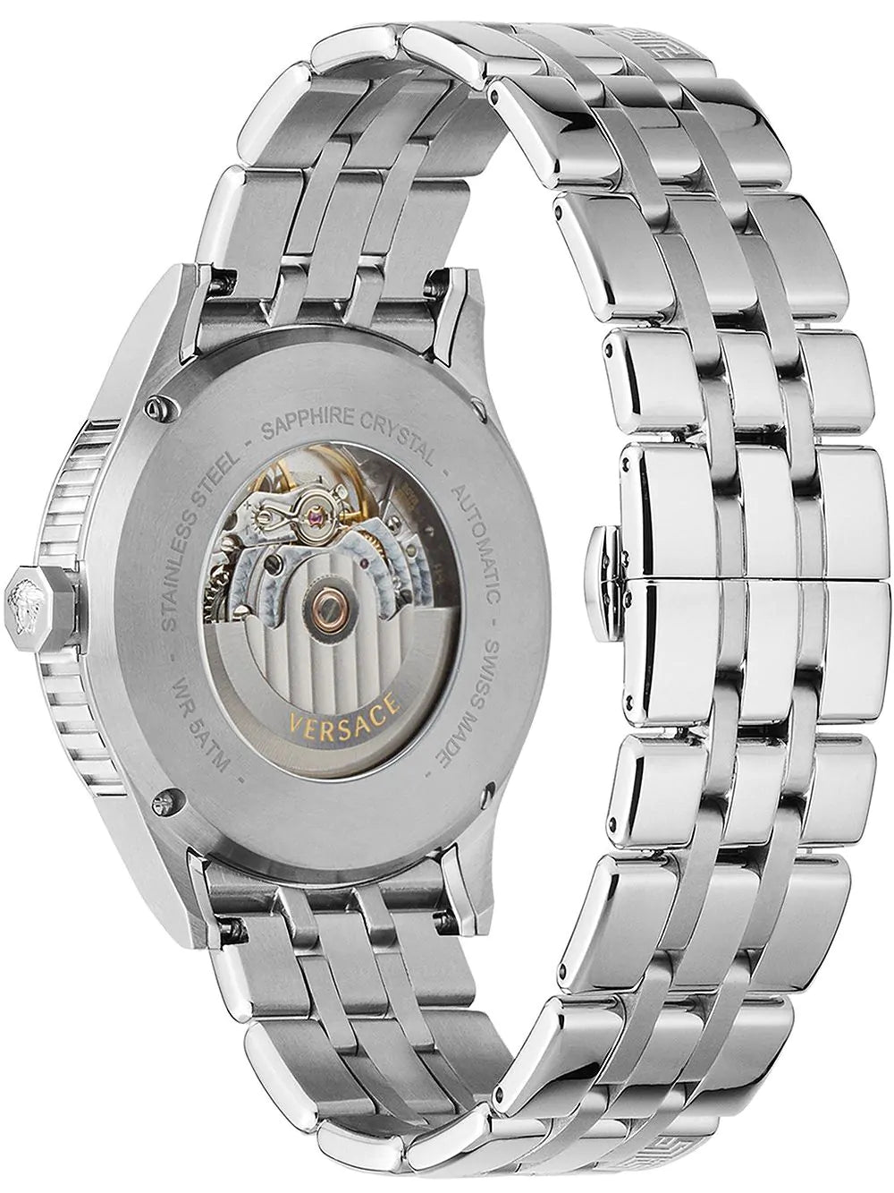 Versace Men's Watch Aiakos 44mm Automatic White Bracelet