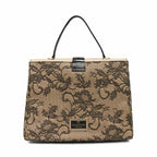 Valentino Lace Raffia Top Handle Handbag
