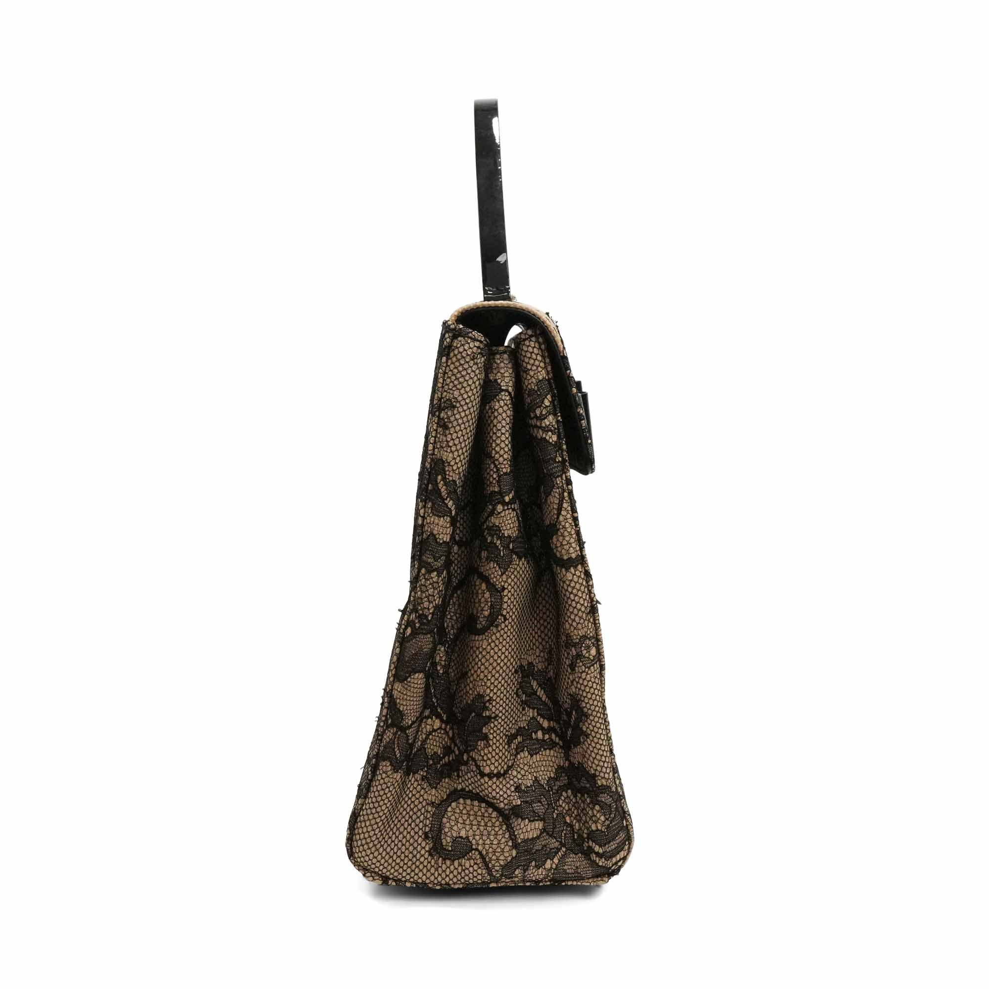 Valentino Lace Raffia Top Handle Handbag