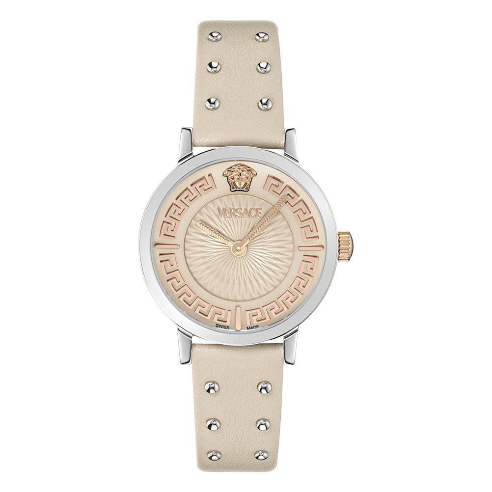 Versace Greca Fortuna 35mm Beige Silver Ladies’ Dress Watch