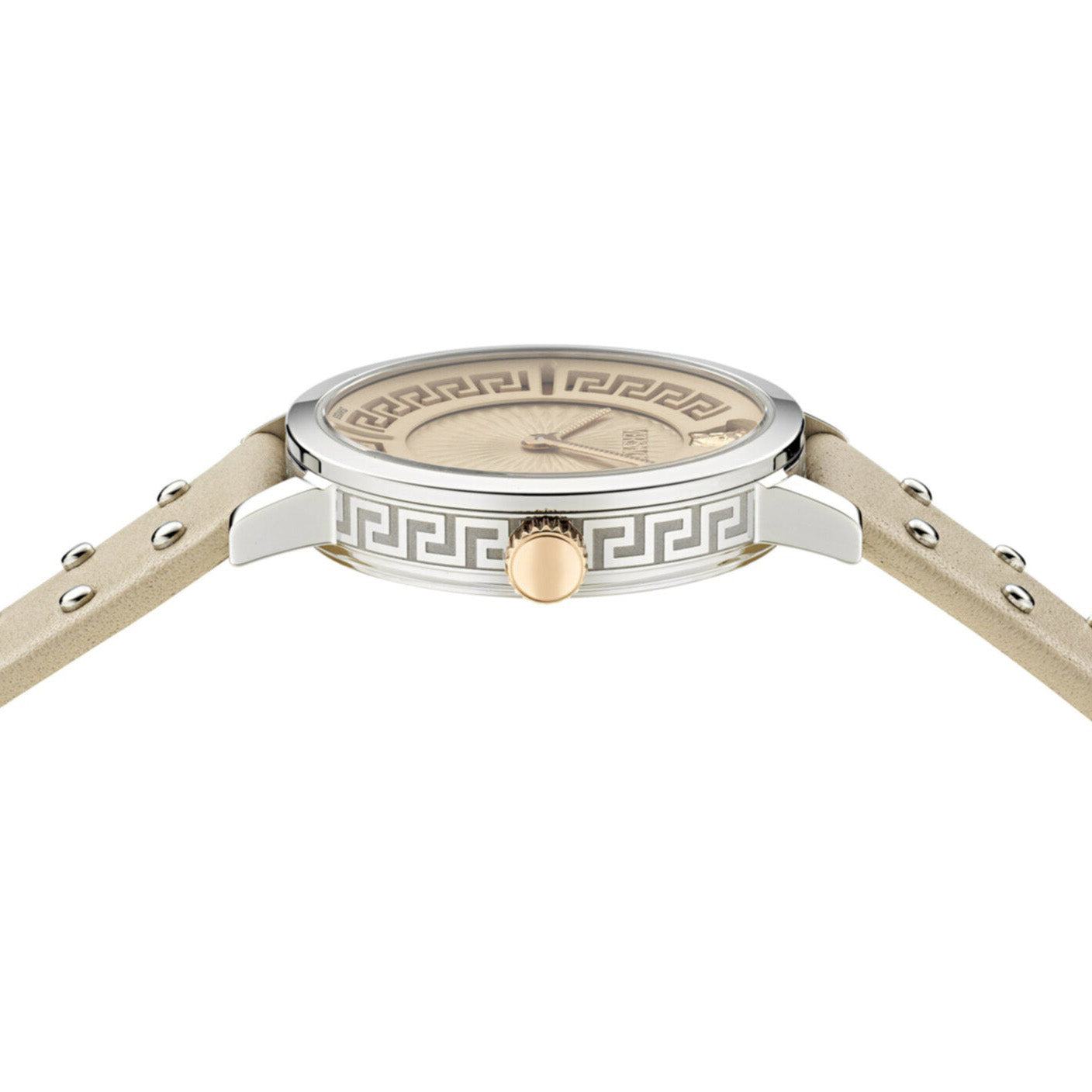 Versace Greca Fortuna 35mm Beige Silver Ladies’ Dress Watch