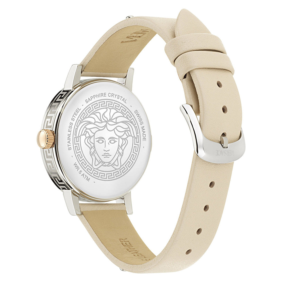 Versace Greca Fortuna 35mm Beige Silver Ladies’ Dress Watch