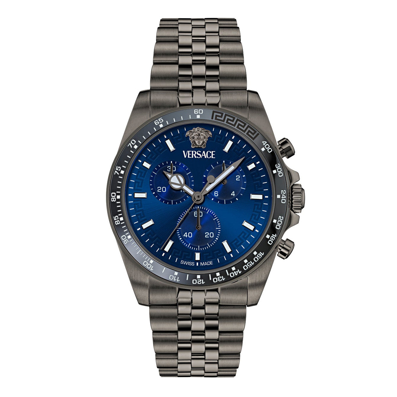 Versace Greca Wave 43mm Chronograph Blue Grey Men’s Watch