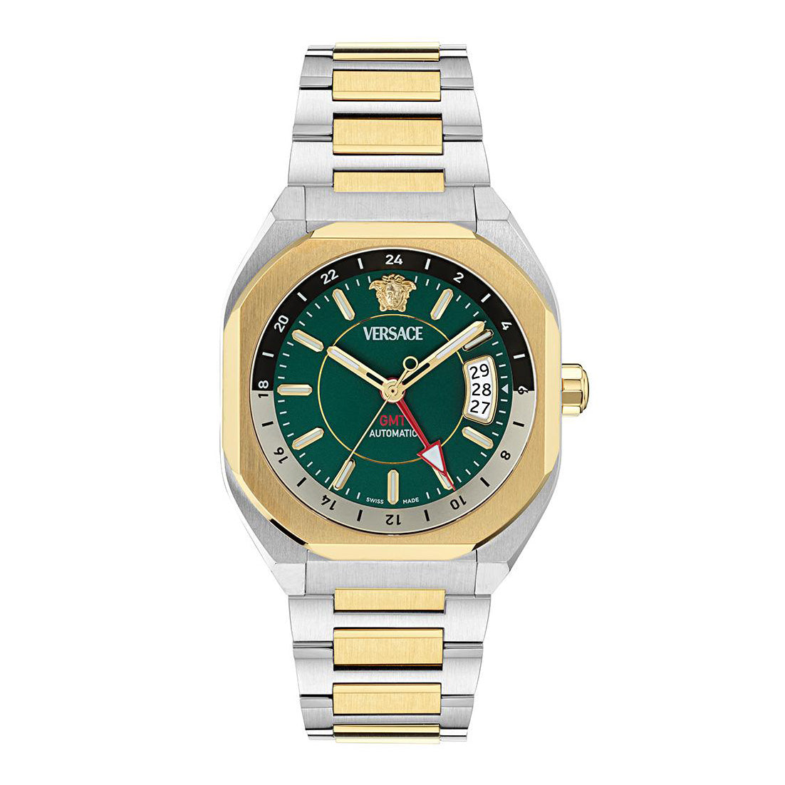 Versace V-Contempo GMT 40mm Green Gold Men’s Automatic Watch