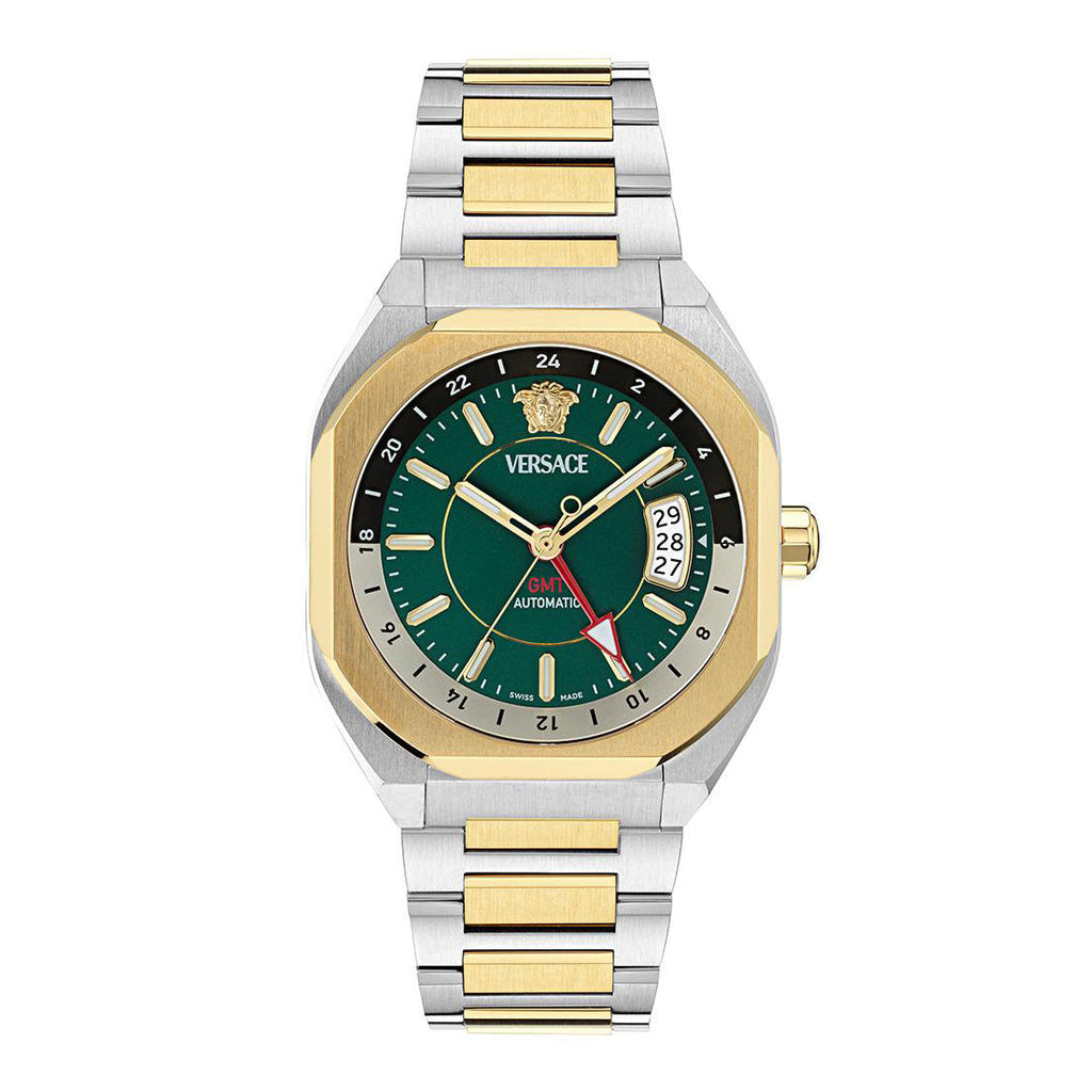 Versace V-Contempo GMT 40mm Classic Green Gold Men’s Watch