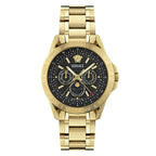 Versace V-Galaxy Moonphase 43mm Black Gold Men’s Watch