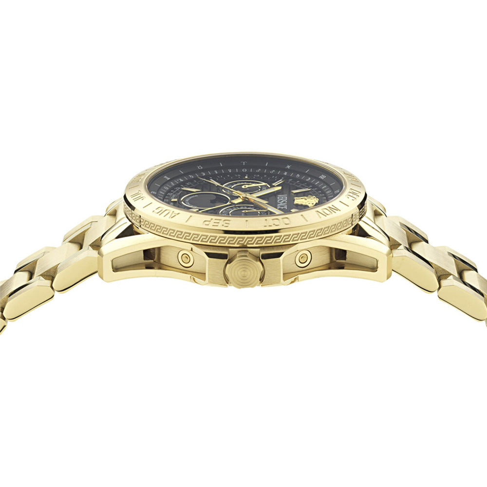 Versace V-Galaxy Moonphase 43mm Black Gold Men’s Watch