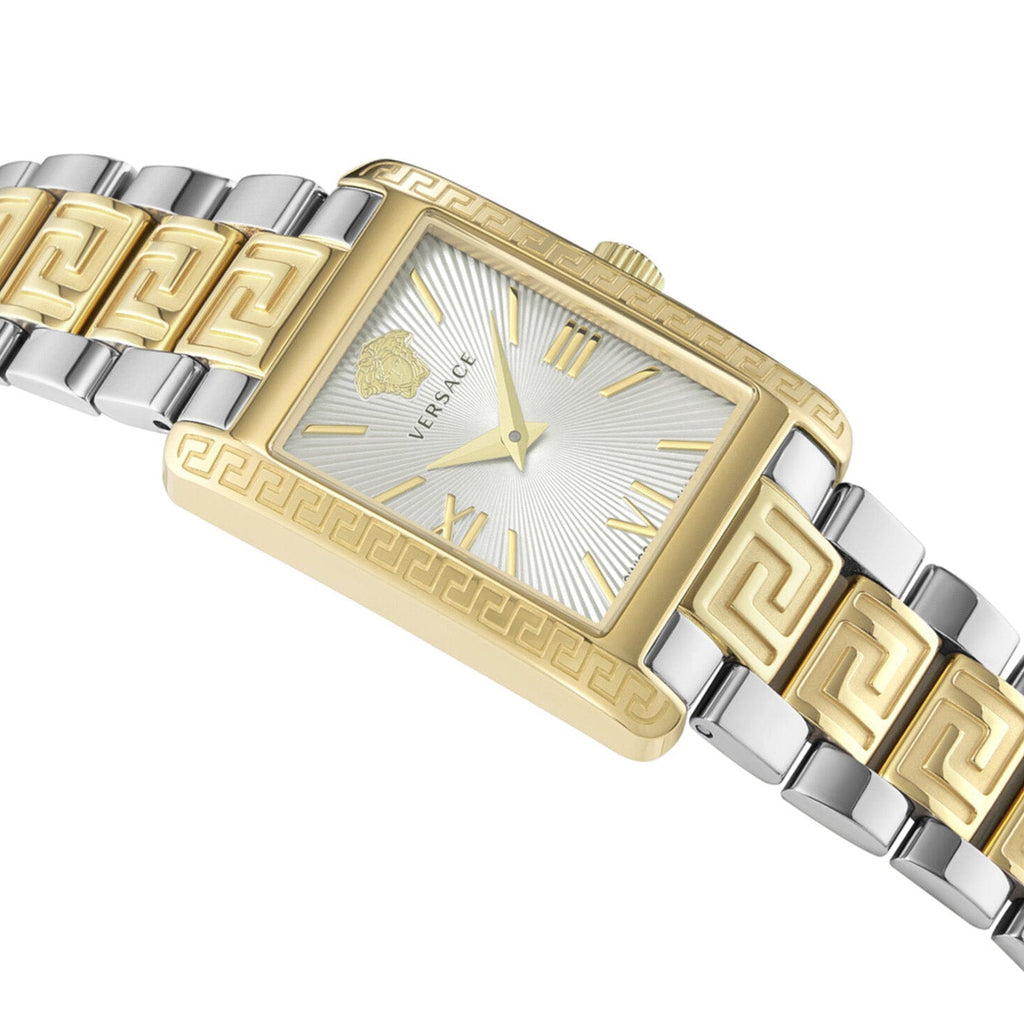 Versace Greca Tonneau 23x33mm Silver Two-Tone Ladies’ Watch
