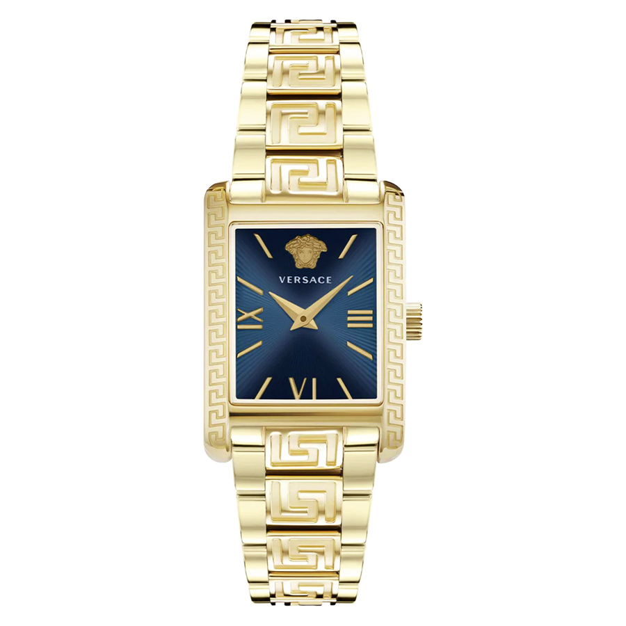 Versace Ladies Watch Tonneau 33mm Blue Gold Bracelet