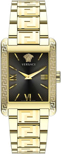 Versace Ladies Watch Tonneau 33mm Black Gold Bracelet