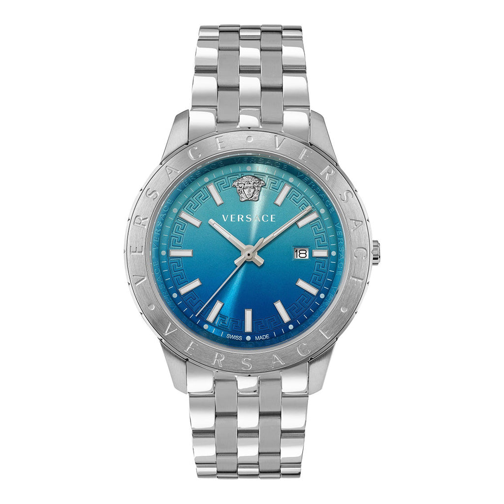Versace Univers Men's Watch 43mm Blue Dial Stainless Steel Bracelet
