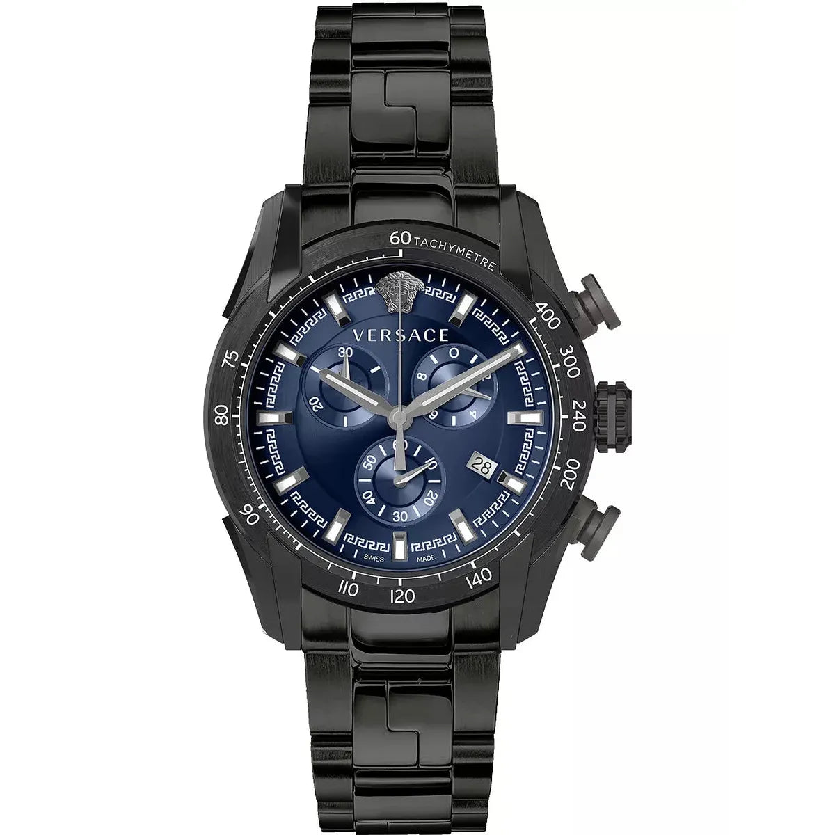 Versace Men's Watch V-Ray 44mm Blue Black Bracelet