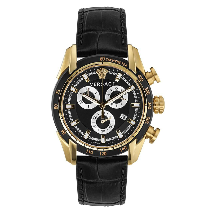 Versace Men's Watch V-Ray 44mm Black Gold