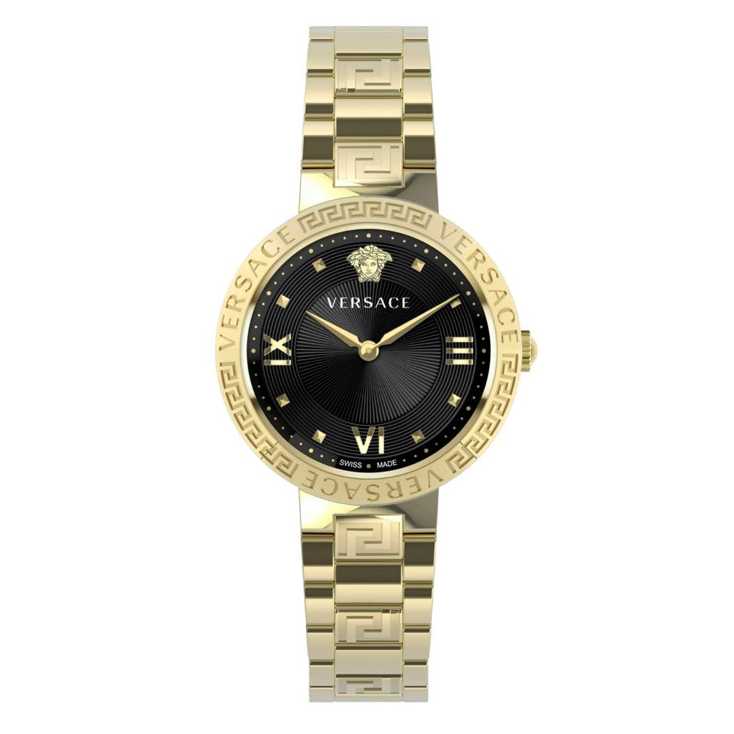 Versace Greca Lady Quartz Ladies' Black Gold Watch
