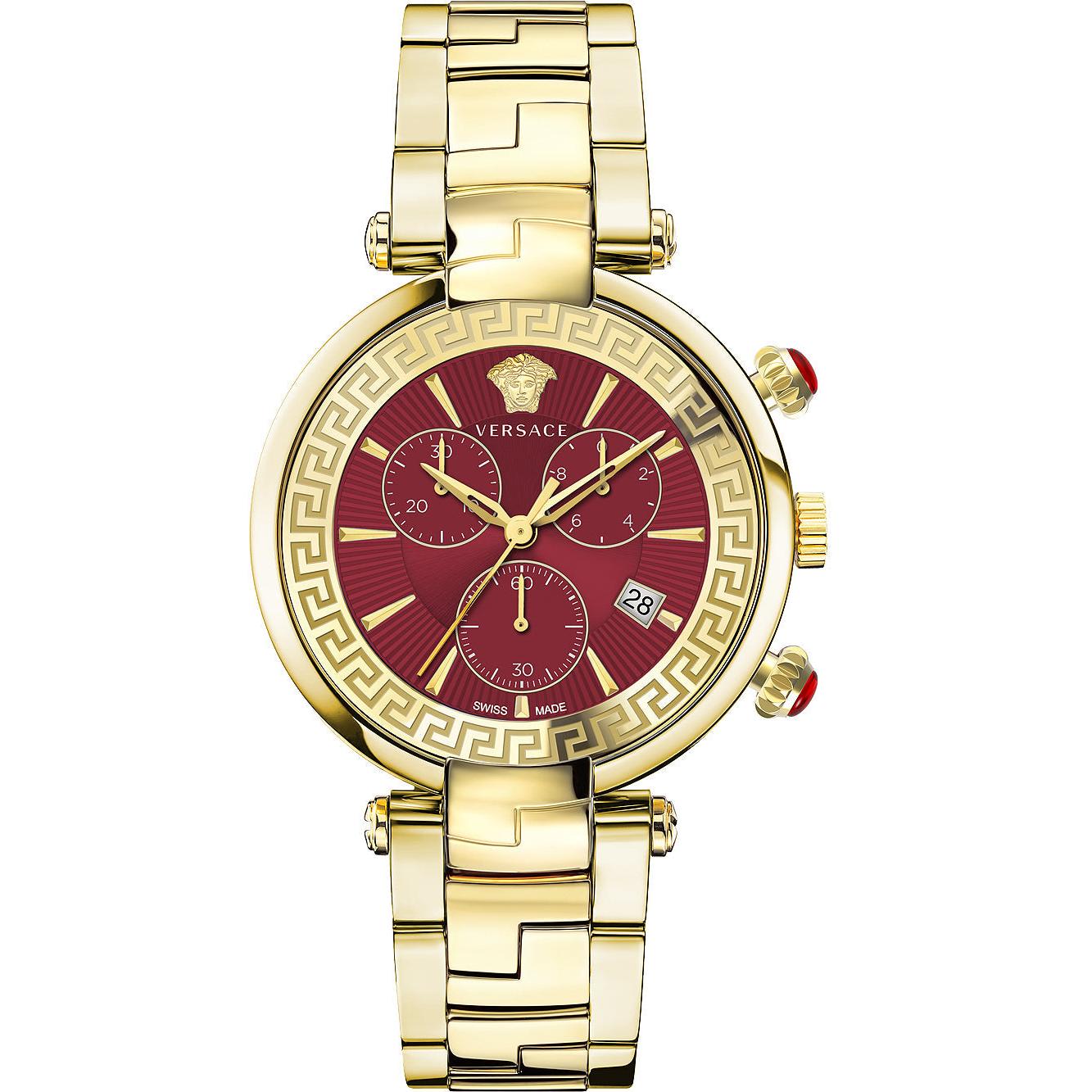 Versace Men's Watch Revive Chrono 41mm Red Gold Bracelet