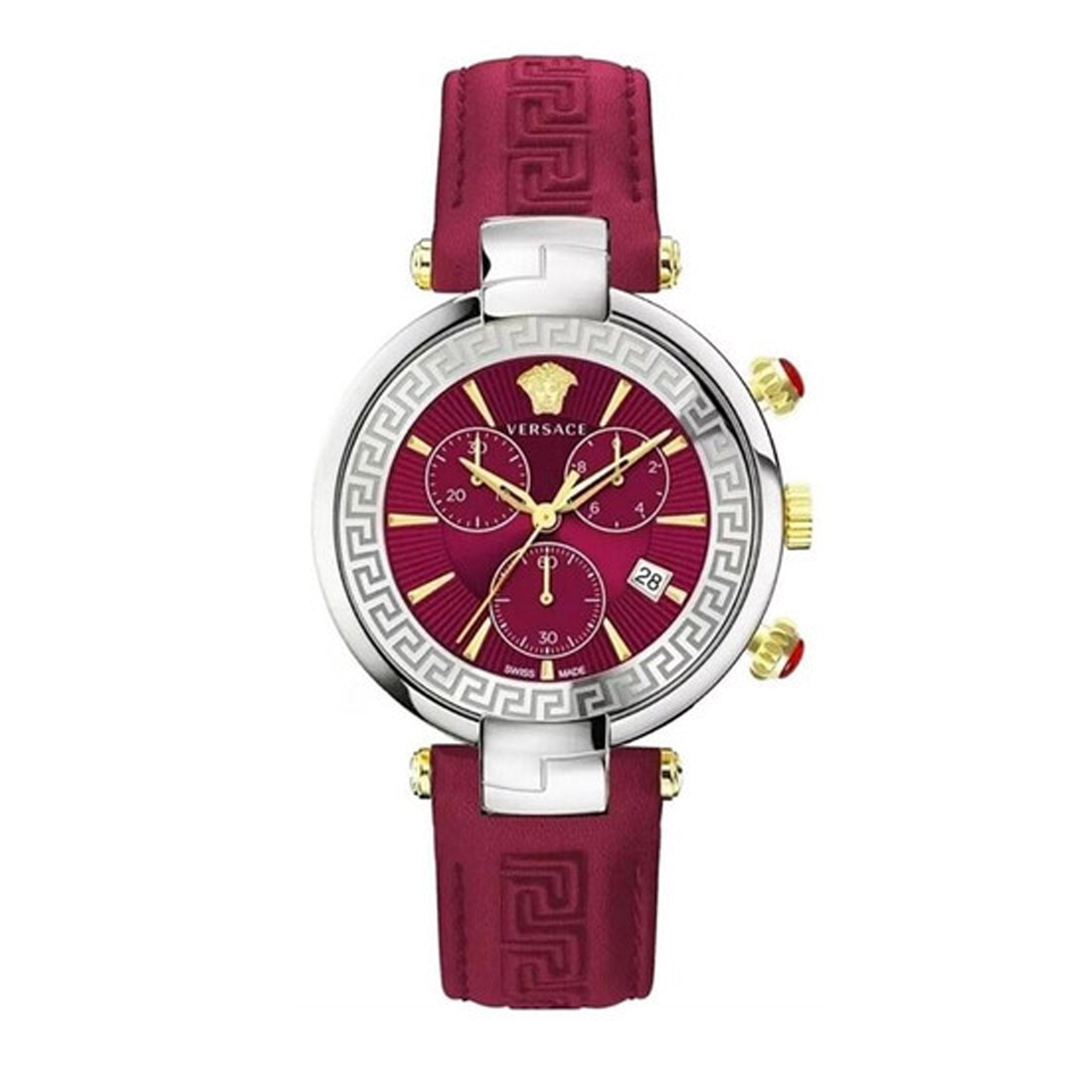 Versace Revive Chronograph Quartz Ladies' Red Silver Watch
