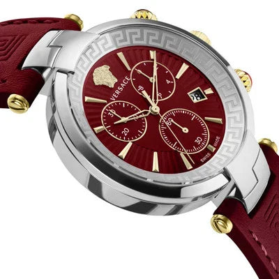 Versace Revive Chronograph Quartz Ladies' Red Silver Watch