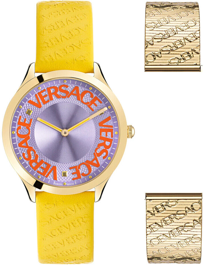 Versace Ladies Watch Logo Halo Yellow