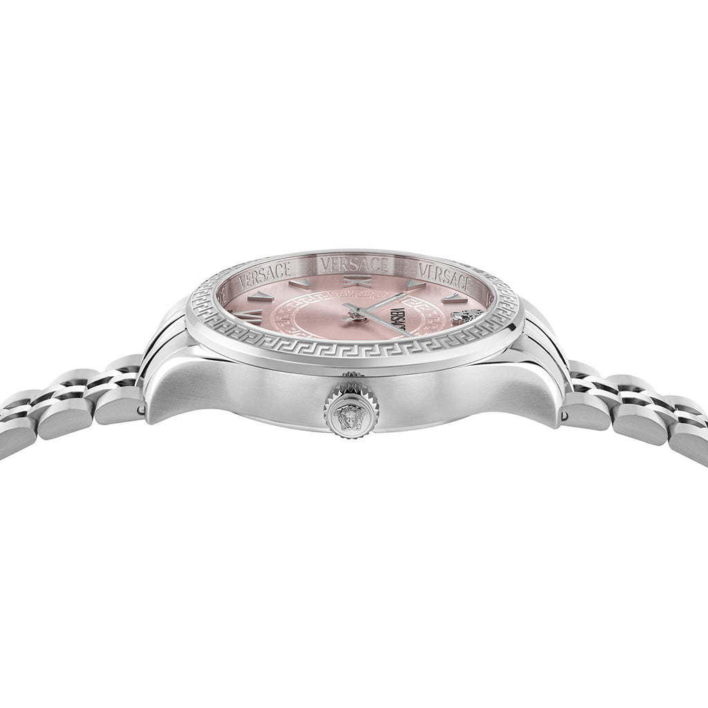Versace Hellenyium Ladies Watch 35mm Pink Dial Stainless Steel