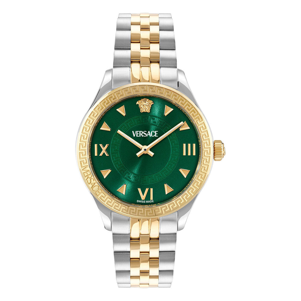 Versace Hellenyium Ladies Watch 35mm Green Dial Two Tone