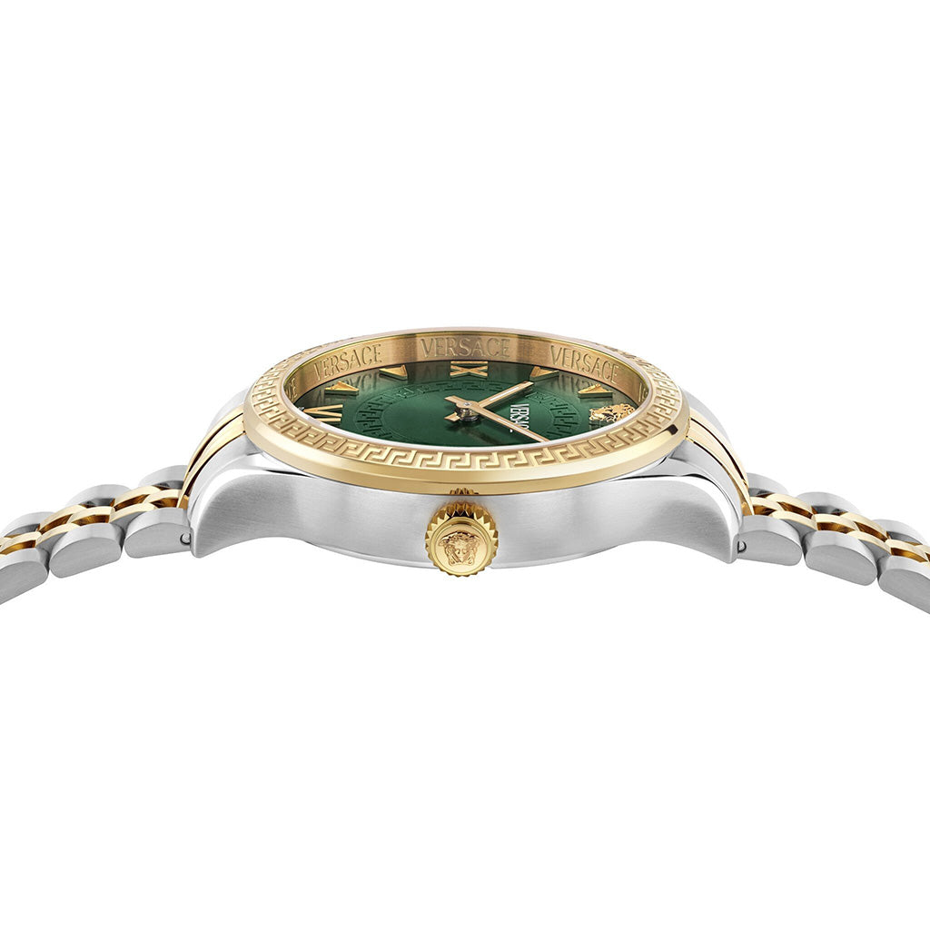 Versace Hellenyium Lady 35mm Green Dial Two-Tone Ladies' Watch