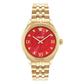 Versace Hellenyium Ladies Watch 35mm Red Dial Gold
