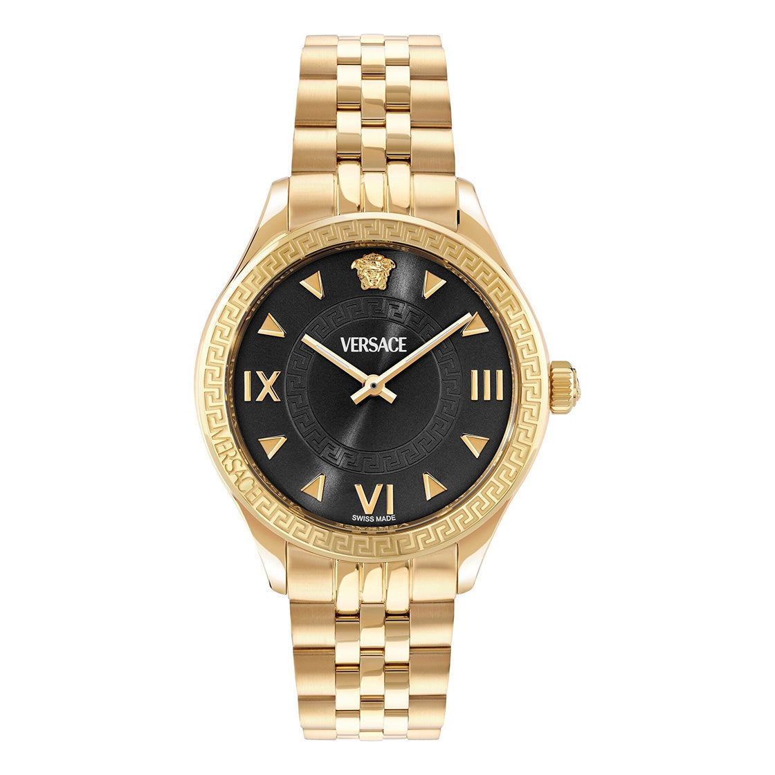 Versace Hellenyium Ladies Watch 35mm Black Dial Gold