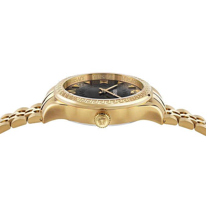 Versace Hellenyium Lady 35mm Black Dial Gold Ladies' Dress Watch