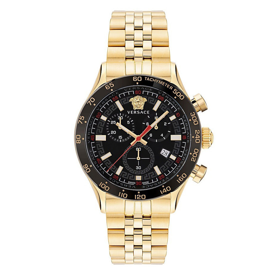 Versace Hellenyium Chronograph Men's Gold Black Quartz Watch