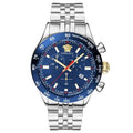 Versace Hellenyium Chronograph Men's Blue Silver Quartz Watch