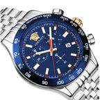 Versace Hellenyium Chronograph Men's Blue Silver Quartz Watch