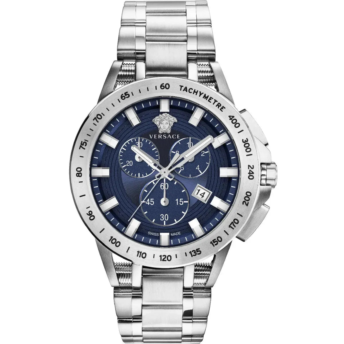 Versace Men's Watch Sport Tech 45mm Blue Bracelet