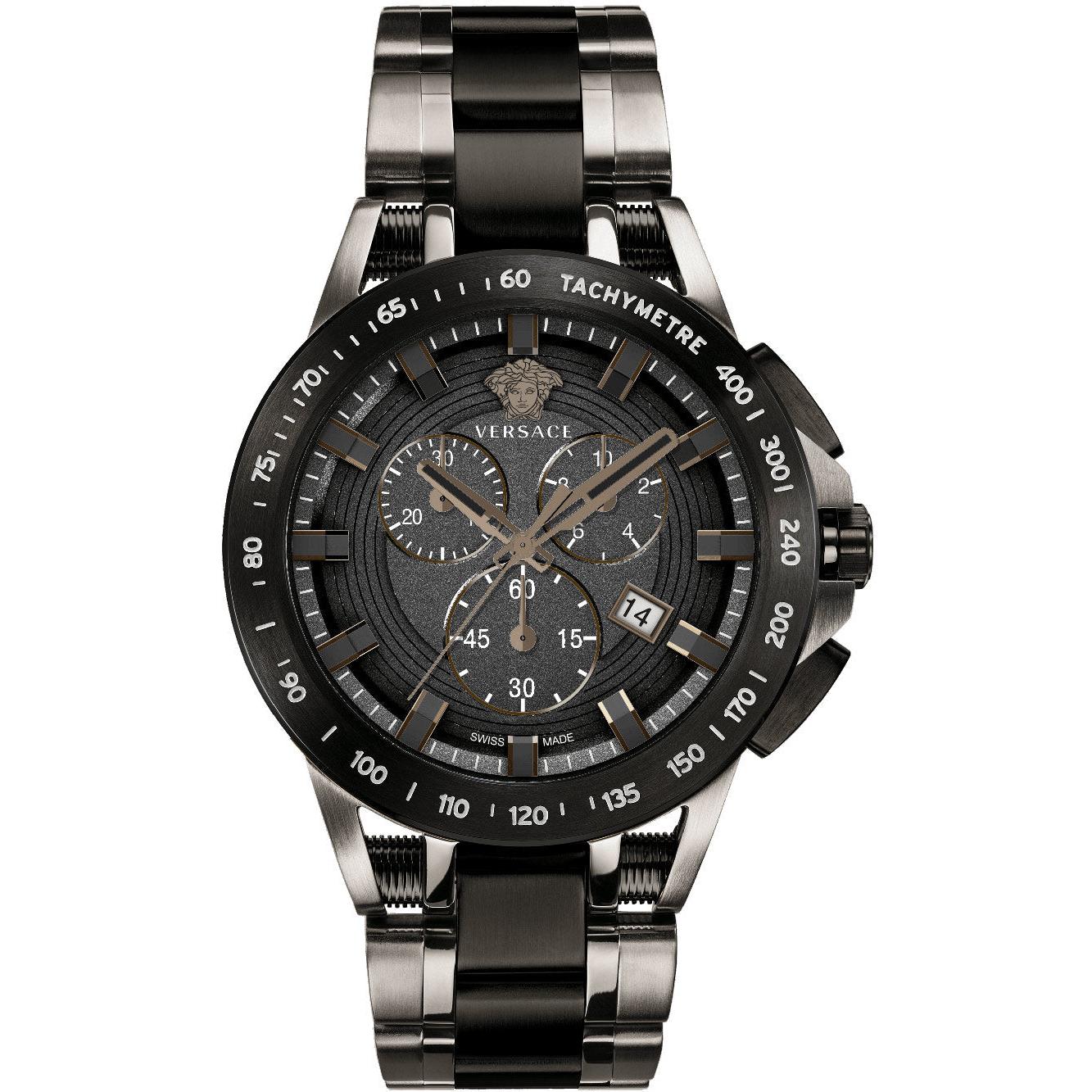 Versace Men's Watch Sport Tech 45mm Black Bracelet