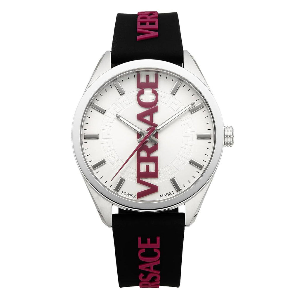 Versace V-Vertical Men's White Dial Black Watch