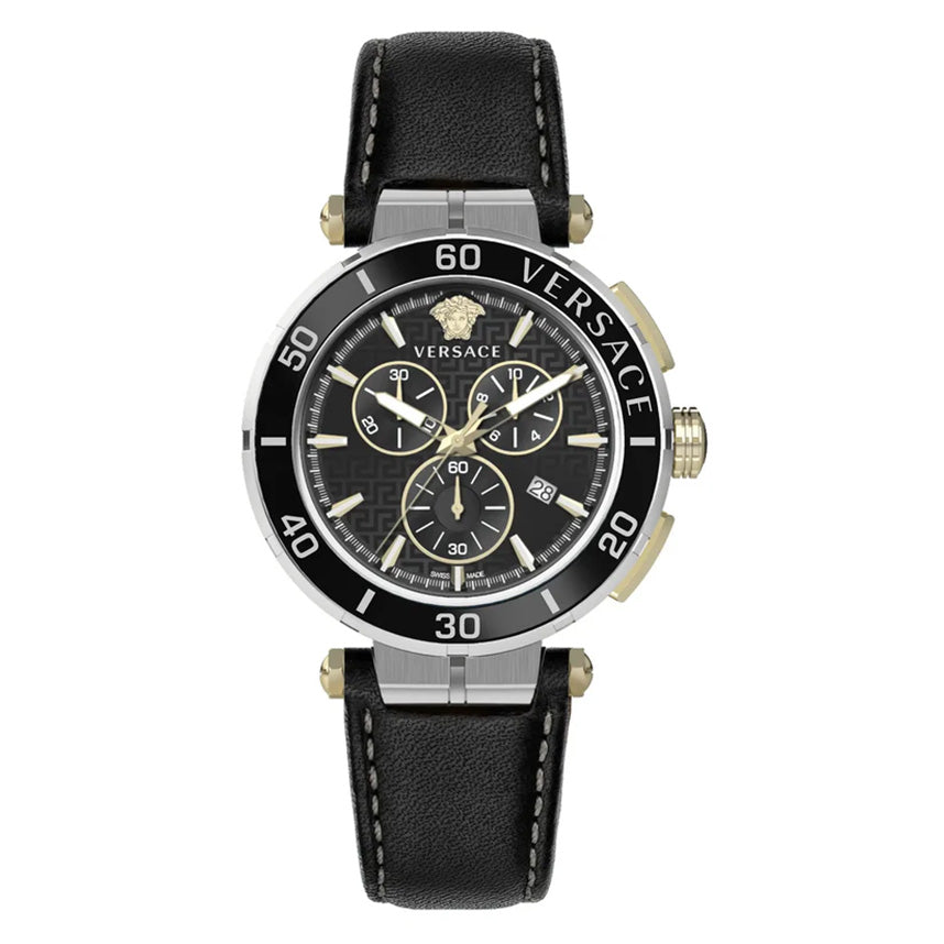 Versace Men's Watch 45mm Greca Chronograph Black